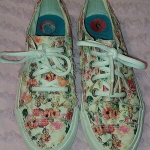 Blowfish Malibu Shoes Sneakers Women's Size 6 Floral Flowers